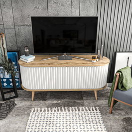 Hanah Home Soporte de TV Roble Oud y Blanco